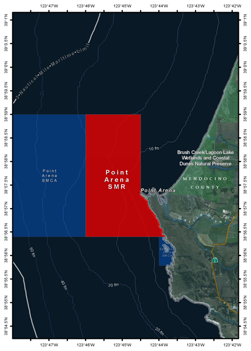 Map of Point Arena State Marine Reserve - click to enlarge in new tab